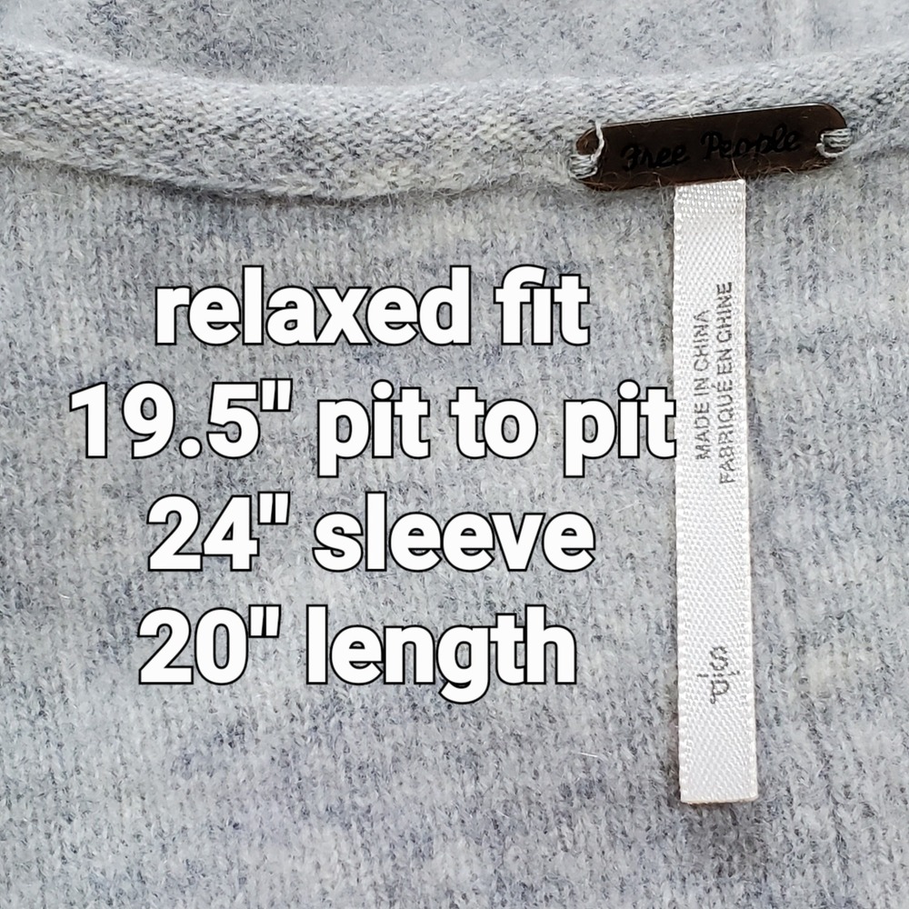 Free People Now Or Never Cashmere Sweater Quiet Luxury Gray S Cozy Minimalist - Picture 4 of 5